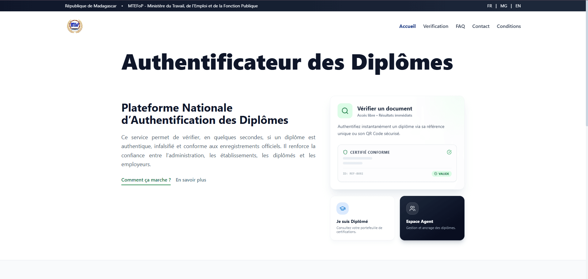 Authentification Diplômes Blockchain